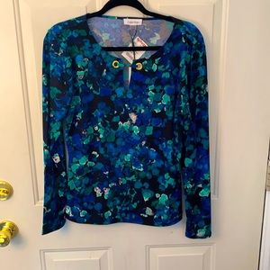 Women’s blue & green long sleeve top